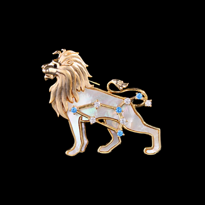 AVELIA Vintage Gold Lion Brooch