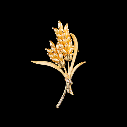 AVELIA Vintage Gold Sheaf of Wheat Brooch