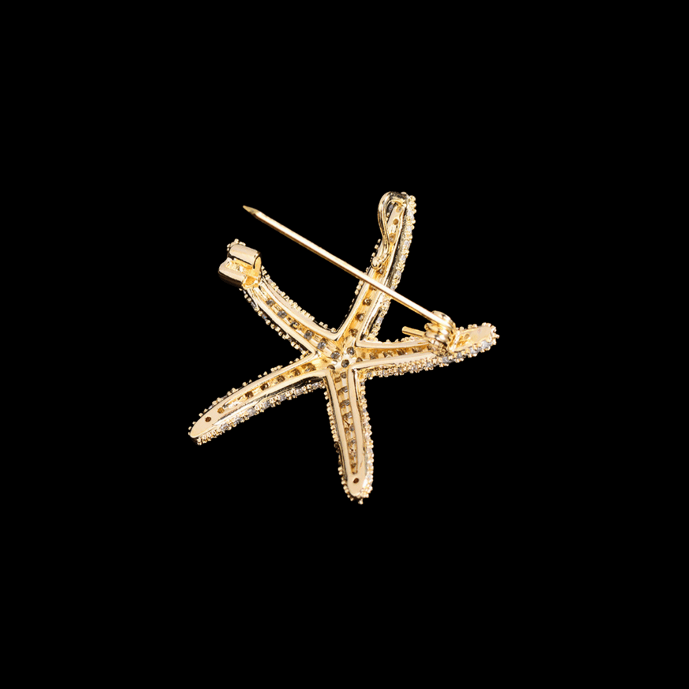 AVELIA Vintage Gold Starfish Brooch