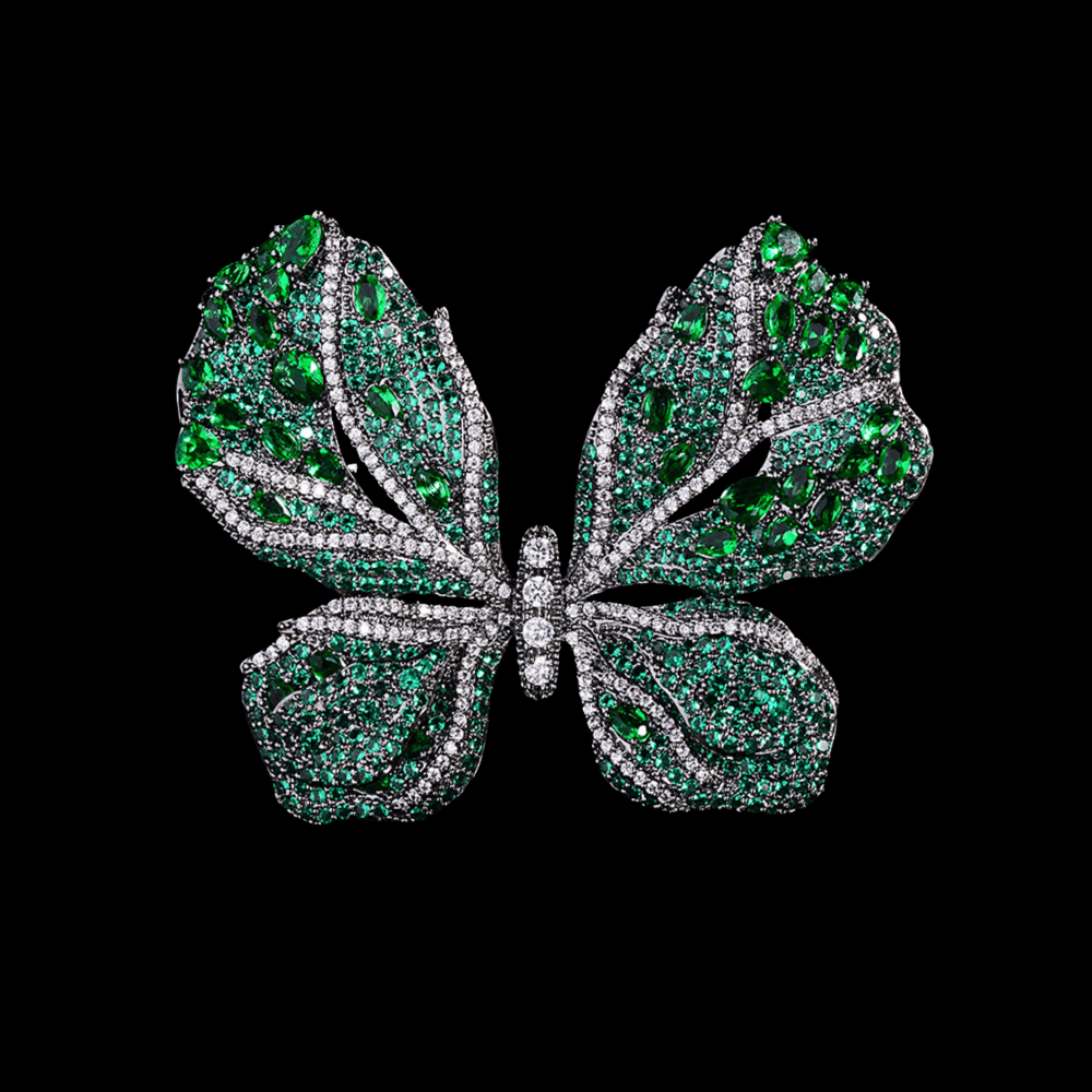 AVELIA Vintage Green Butterfly Brooch