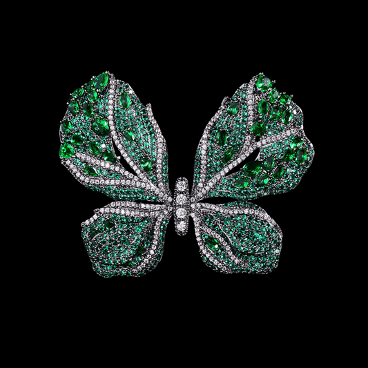AVELIA Vintage Green Butterfly Brooch