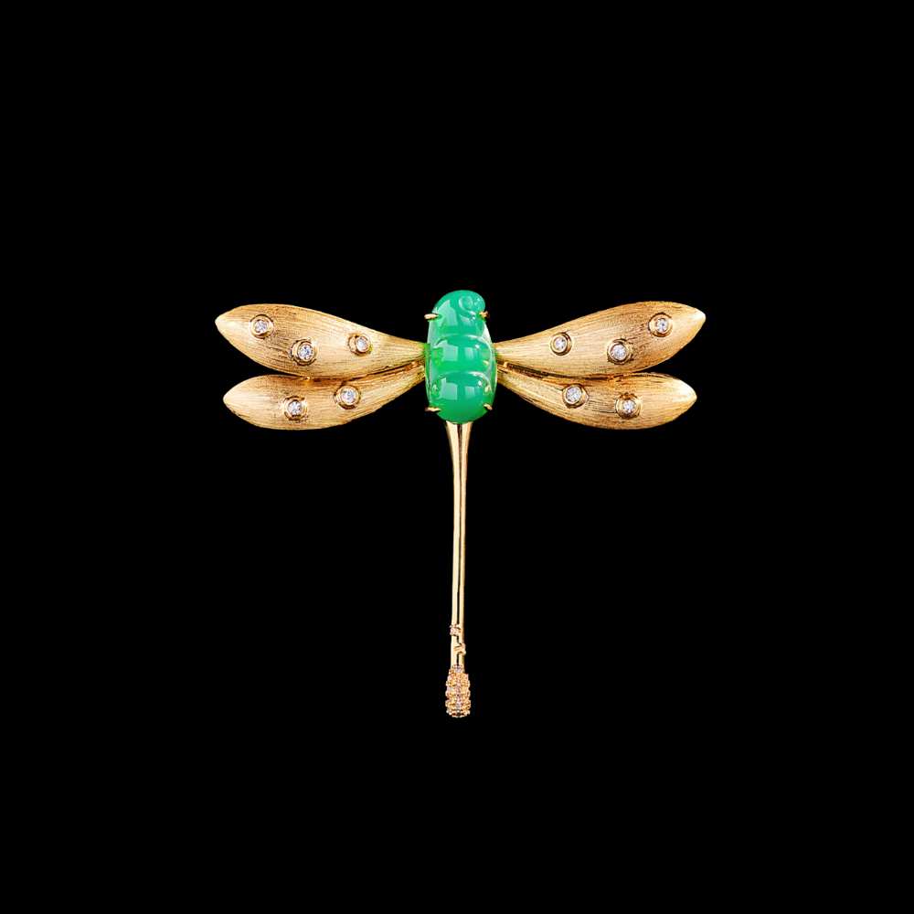AVELIA Vintage Green Dragonfly Brooch