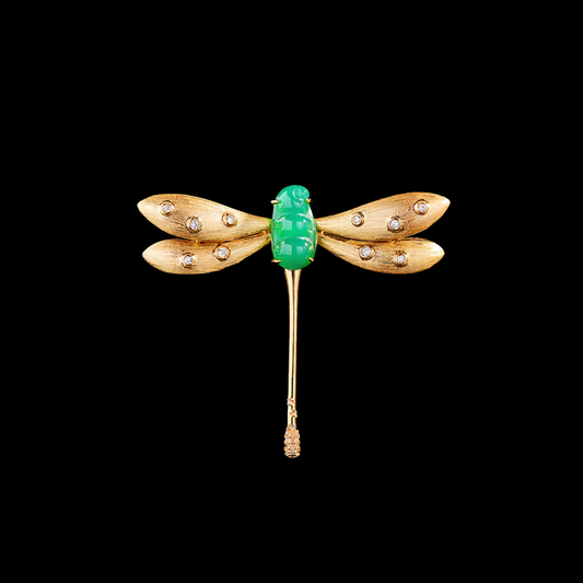 AVELIA Vintage Green Dragonfly Brooch