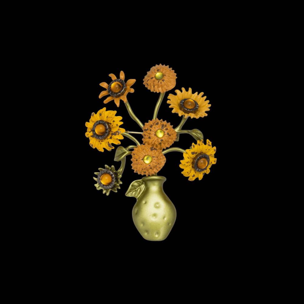 AVELIA Vintage Monet Sunflower Brooch