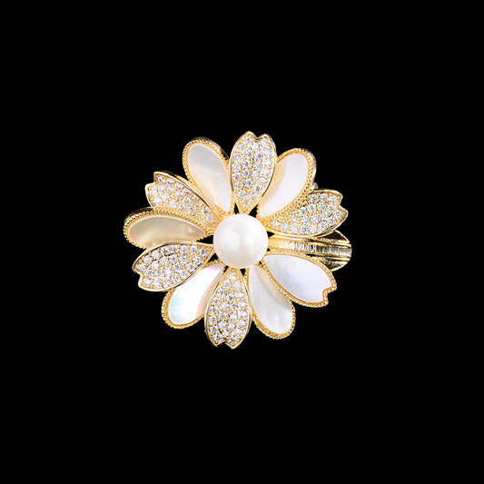 AVELIA Vintage Pearl Daisy Brooch​