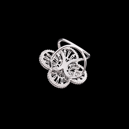 AVELIA Vintage Silver Crystal Scarf Ring