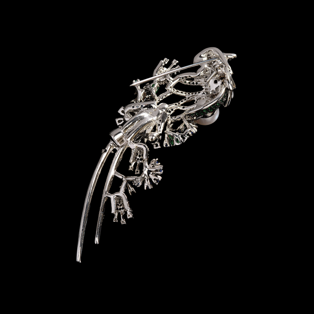 AVELIA Vintage Silver Parrot Brooch
