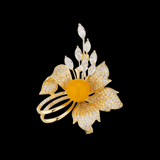 AVELIA Vintage Yellow Flower Brooch