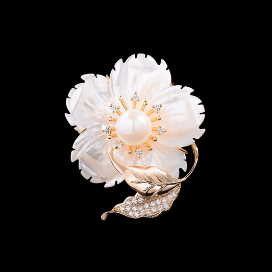 AVELIA White Camellia Brooch