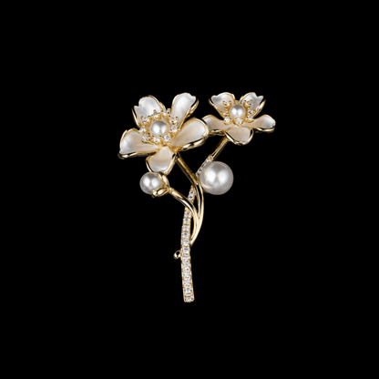 AVELIA White Cherry Blossom Brooch​