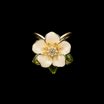 AVELIA White Gardenia Scarf Ring