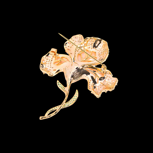 AVELIA White Iris Brooch