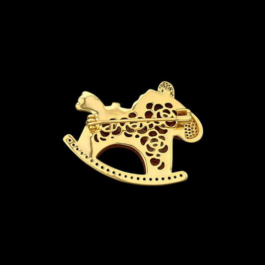 AVELIA Wooden Horse Brooch​