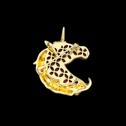 AVELIA Wooden Unicorn Brooch