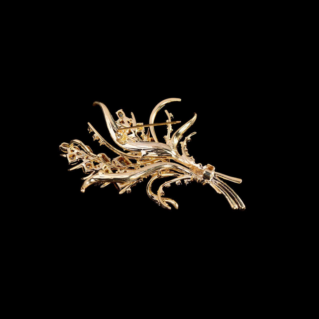 AVELIA Yellow Crystal Harvest Wheat Brooch