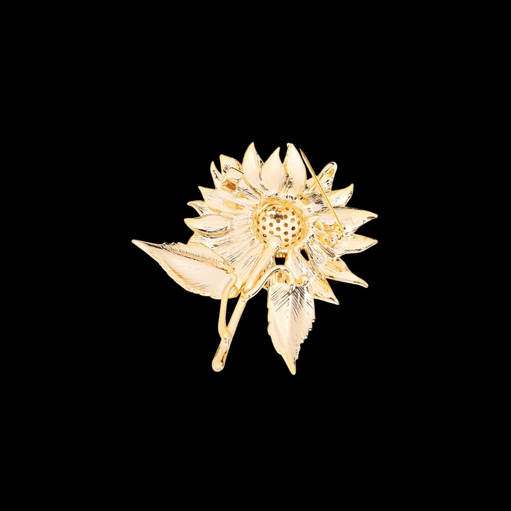 AVELIA Yellow Enamel Sunflower Brooch