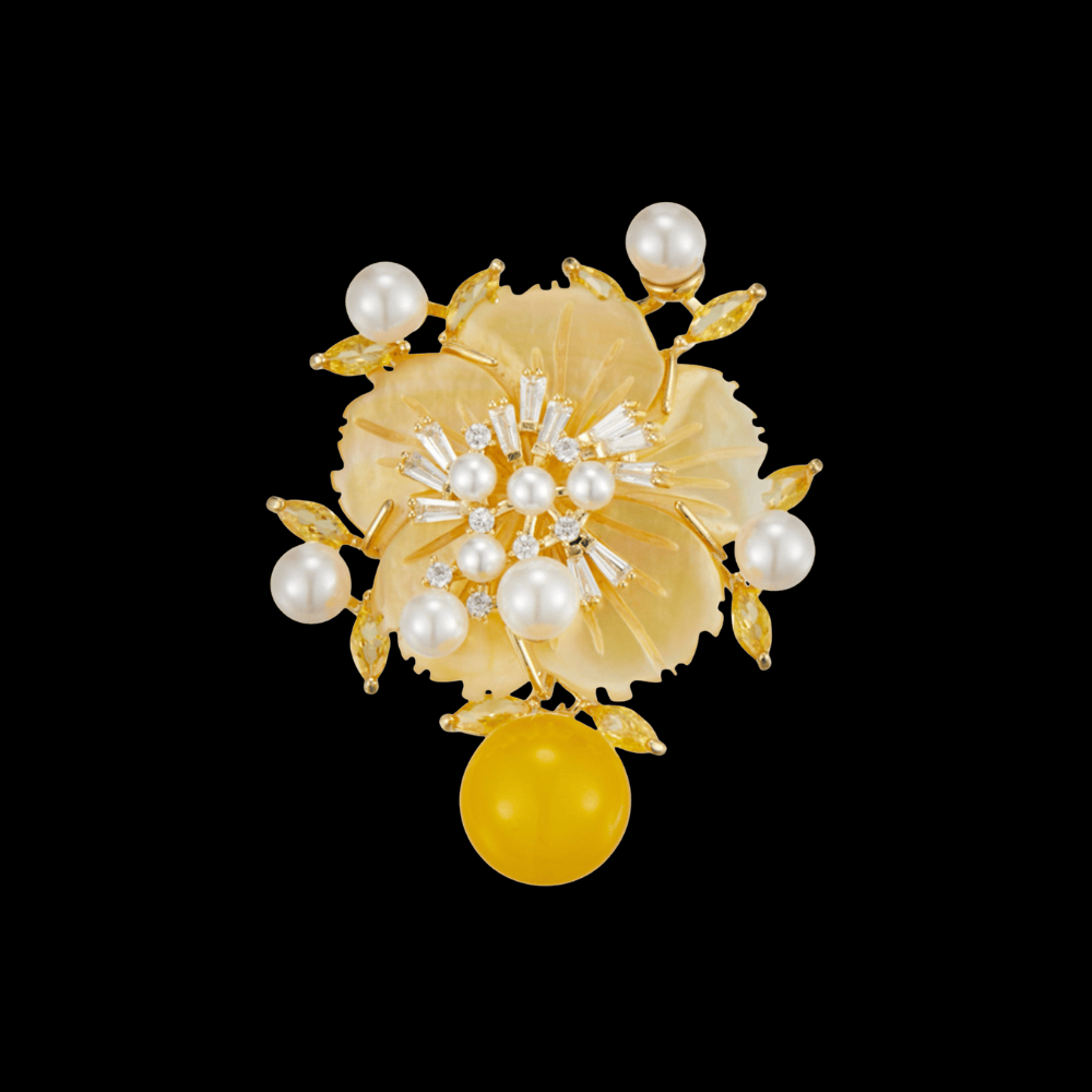 AVELIA Yellow Flower Brooch