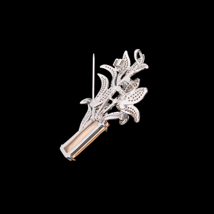 AVELIA Amber Crystal Lily Vase Brooch