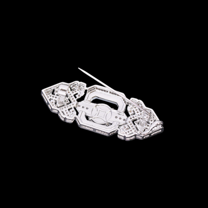AVELIA Art Deco Green Crystal Bar Brooch