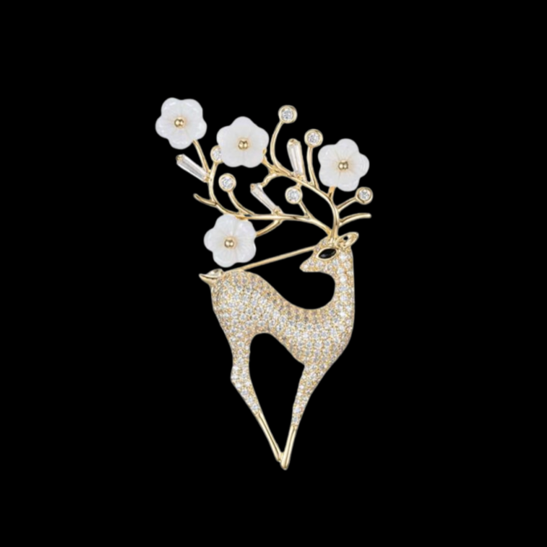 AVELIA Blossom Antler Deer Brooch