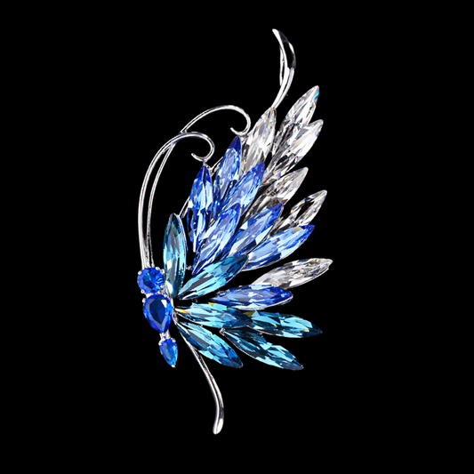 AVELIA Blue Crystal Butterfly Brooch