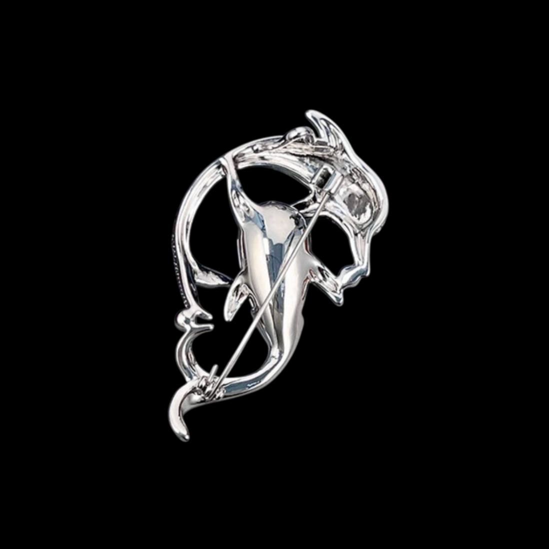 AVELIA Blue Crystal Dolphin Brooch