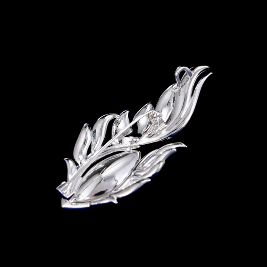 AVELIA Blue Crystal Feather Brooch