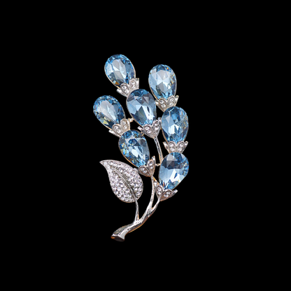 AVELIA Blue Crystal Lily of the Valley Brooch