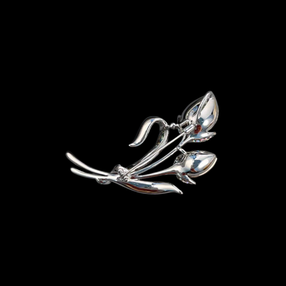 AVELIA Blue Crystal Tulip Bouquet Brooch