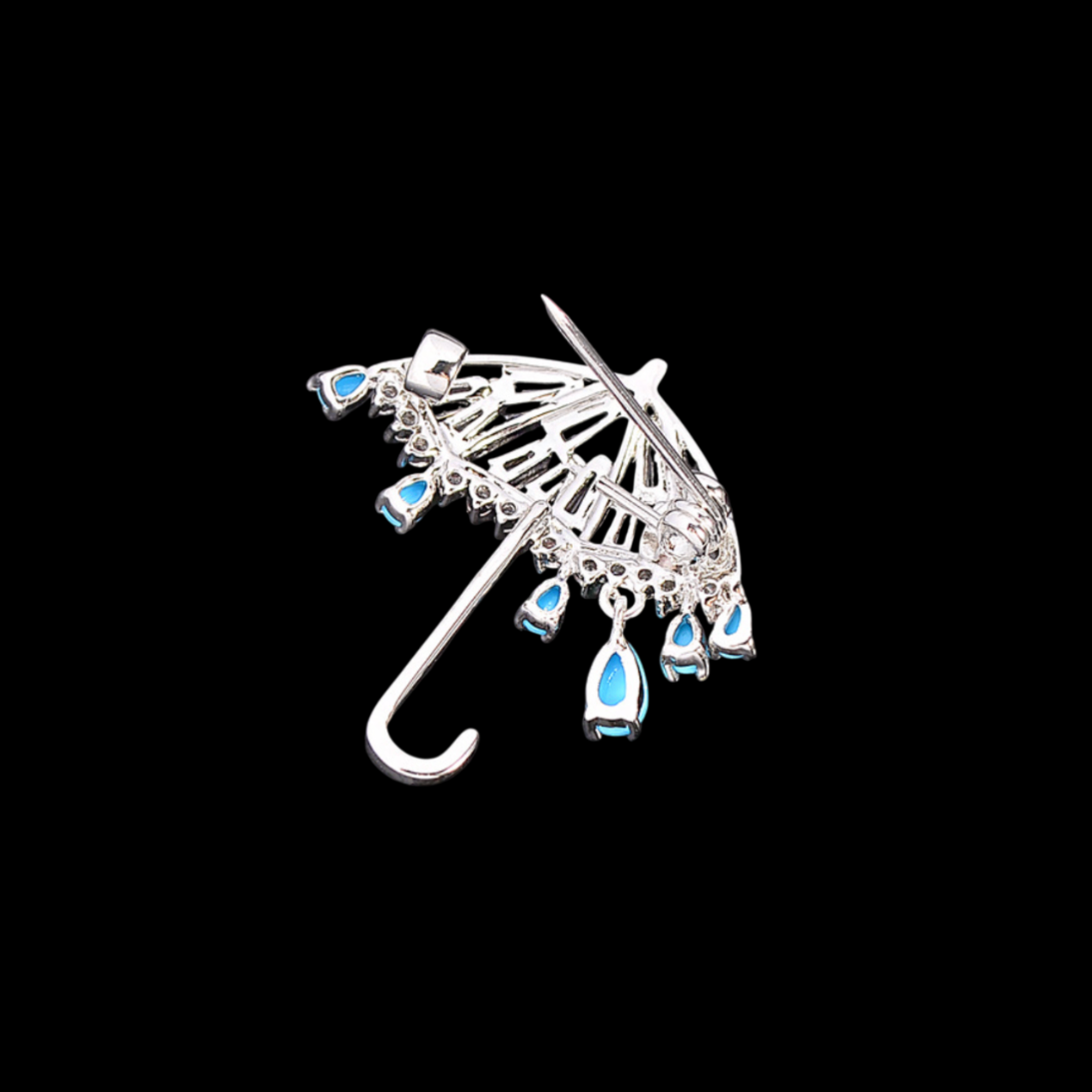AVELIA Blue Crystal Umbrella Brooch