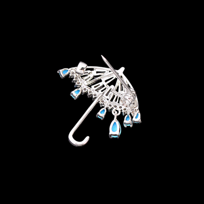 AVELIA Blue Crystal Umbrella Brooch
