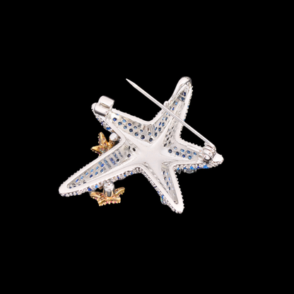 AVELIA Blue Enamel Starfish Brooch