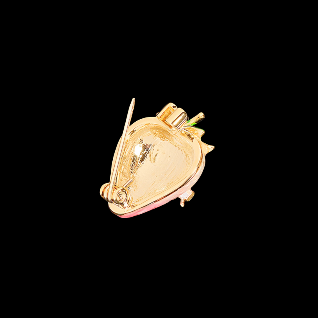 AVELIA Blush Ribbon Strawberry Enamel Brooch
