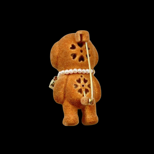 AVELIA Cocoa Puppy Pearl Brooch