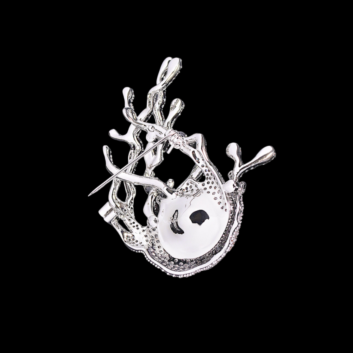 AVELIA Crystal Coral Pearl Brooch