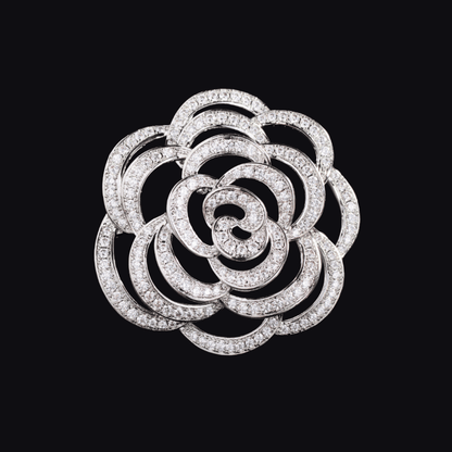 AVELIA Crystal Lace Camellia Brooch
