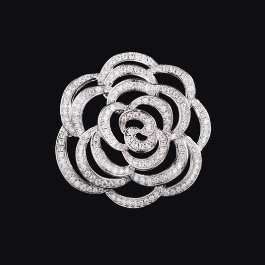 AVELIA Crystal Lace Camellia Brooch