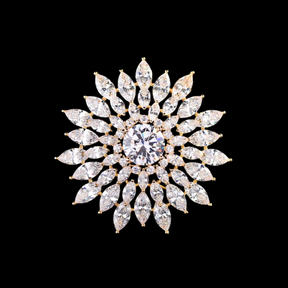 AVELIA Crystal Snowflake Starburst Brooch