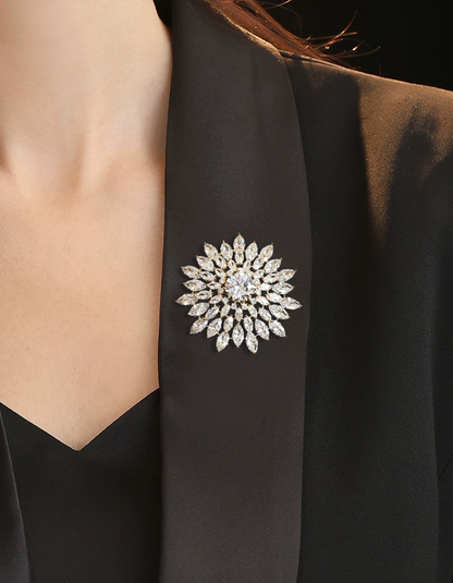 AVELIA Crystal Snowflake Starburst Brooch