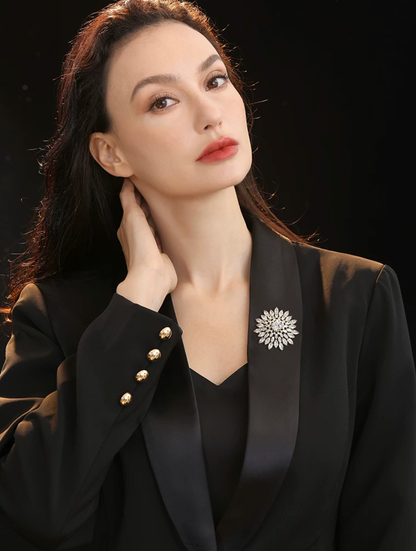 AVELIA Crystal Snowflake Starburst Brooch