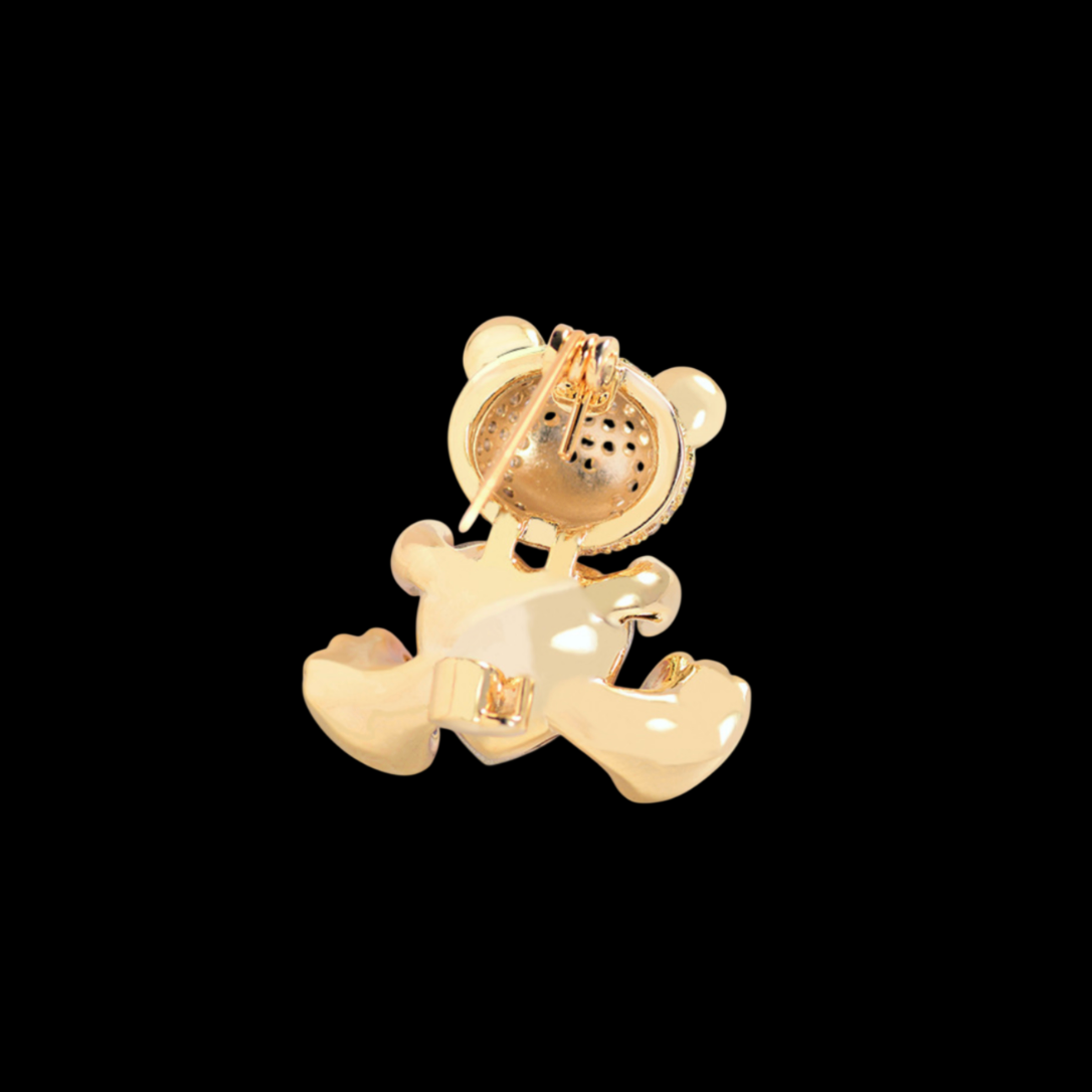 AVELIA Crystal Teddy Bear Heart Brooch