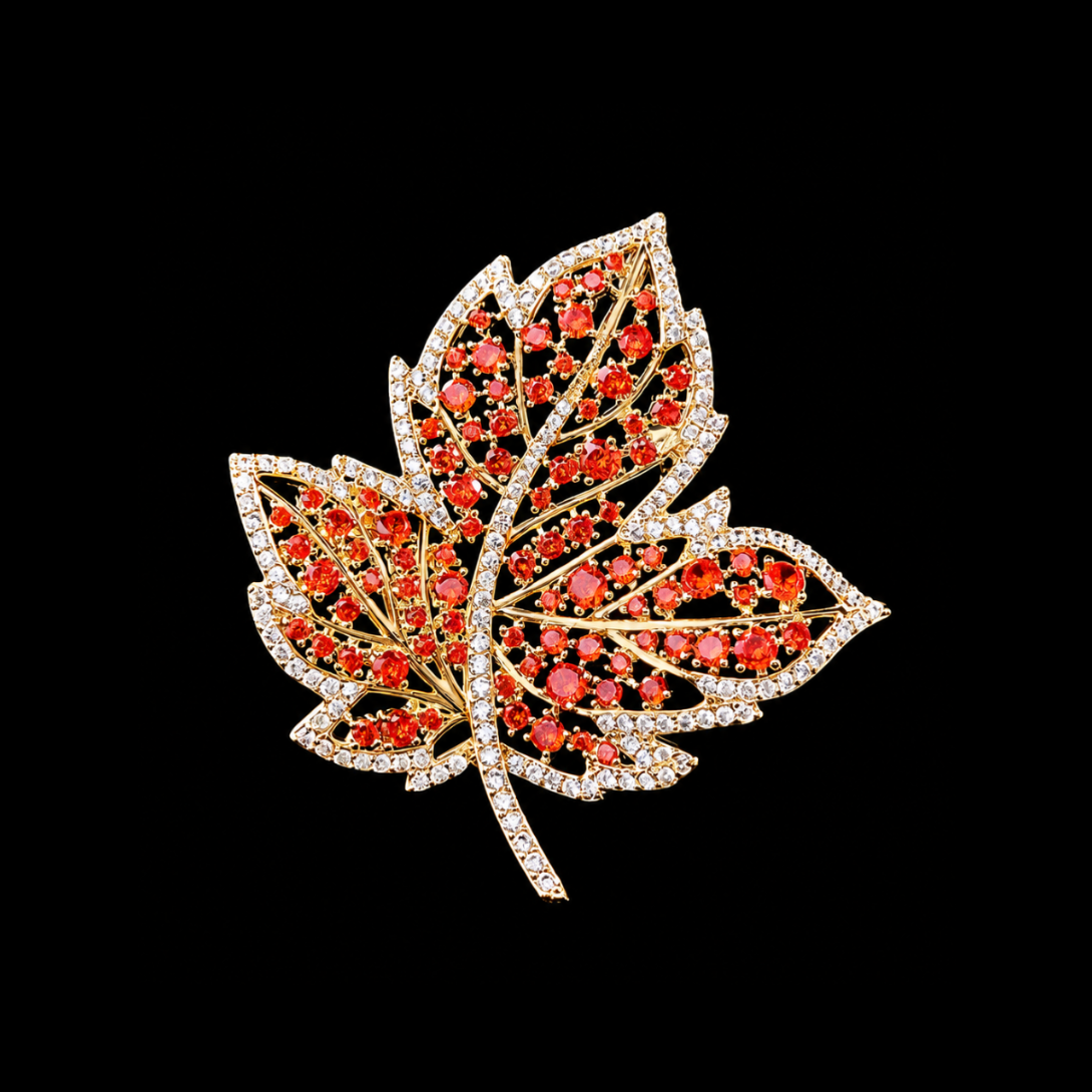 AVELIA Ember Maple Leaf Brooch