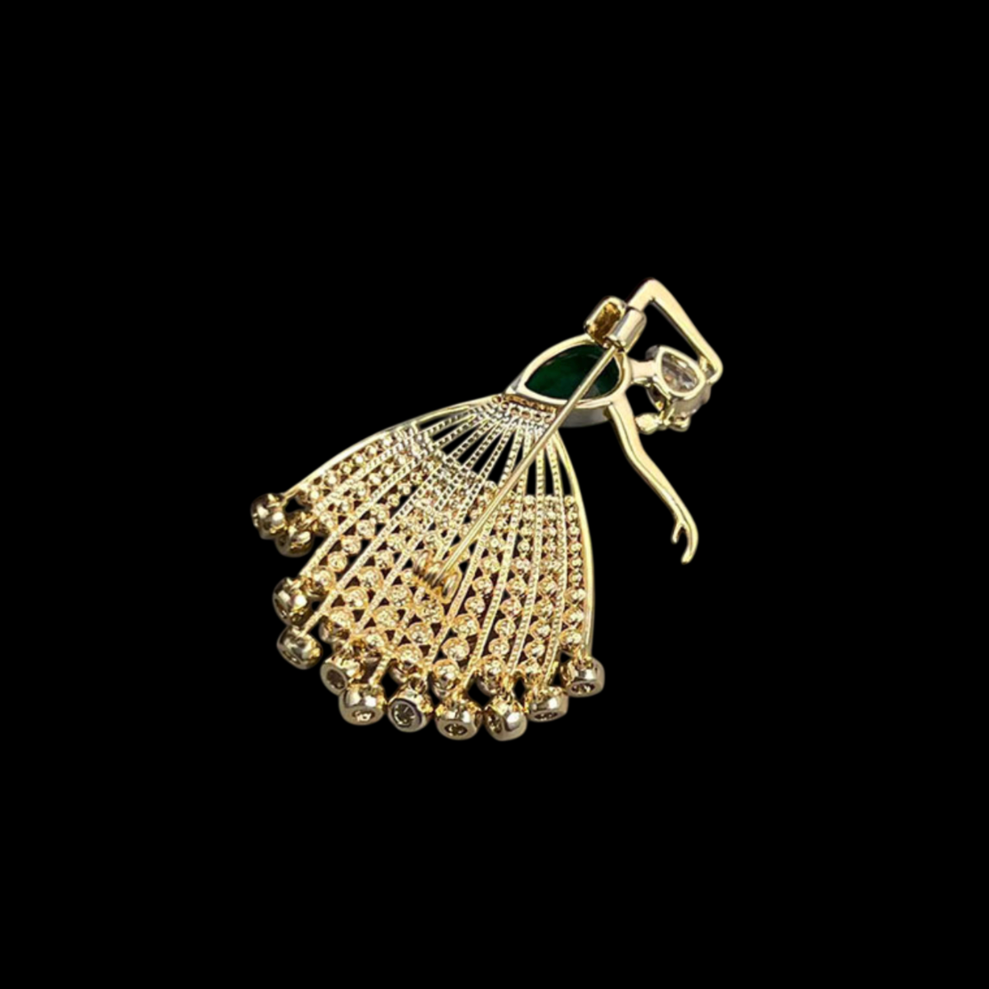 AVELIA Emerald Green Ballerina Brooch