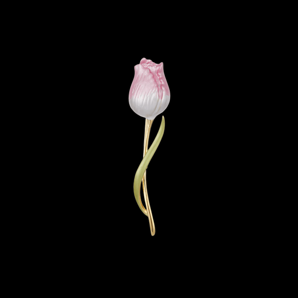 AVELIA Enamel Pink Tulip Brooch