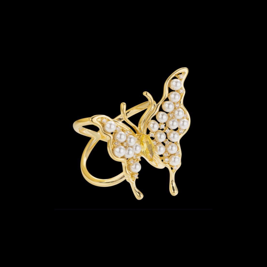 AVELIA Gold Butterfly Scarf Ring
