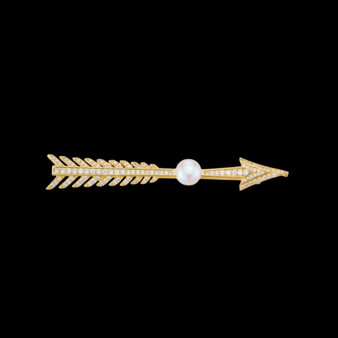 AVELIA Gold Crystal Arrow Brooch