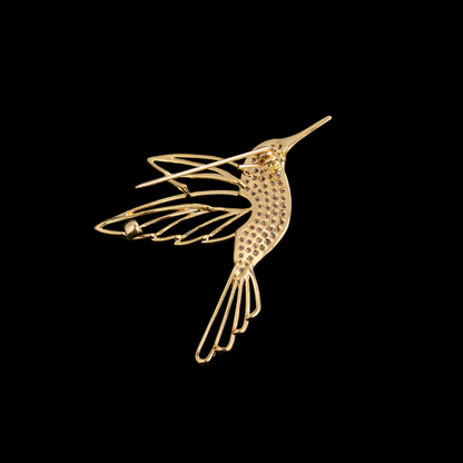 AVELIA Gold Crystal Hummingbird Brooch