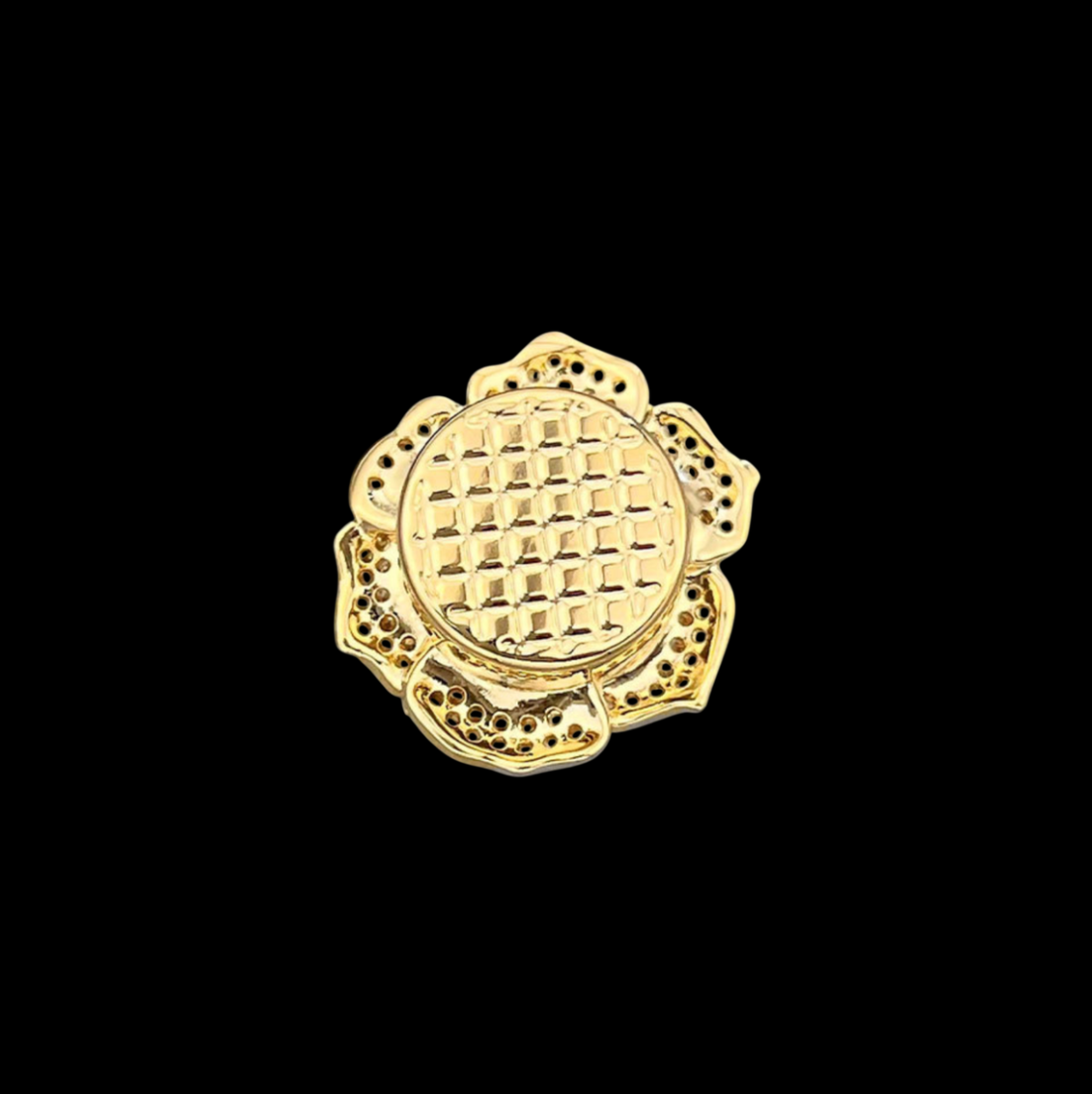 AVELIA Gold Lilac Crystal Magnetic Flower Brooch