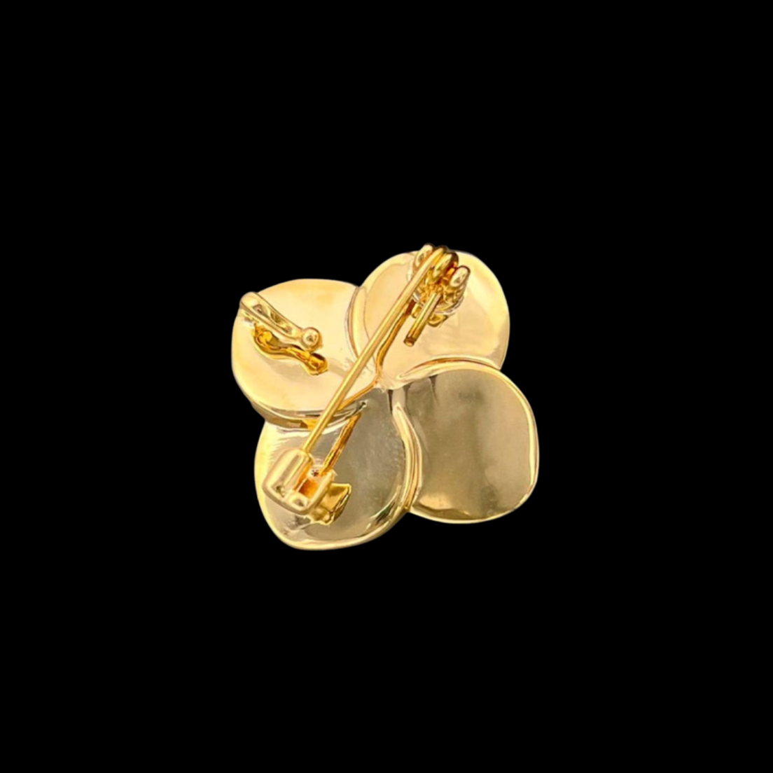 AVELIA Gold Mother of Pearl Four Leaf Clover Brooch