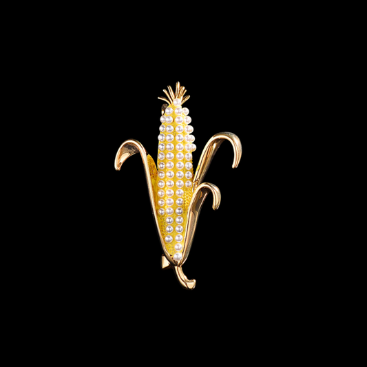 AVELIA Gold Pearl Corn Brooch